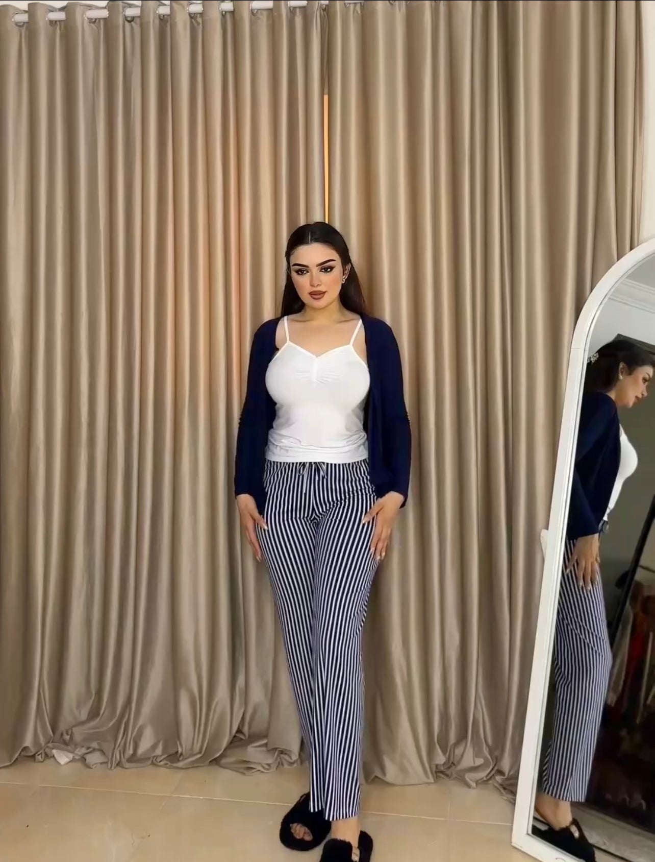 بيجامة قطن خطوط