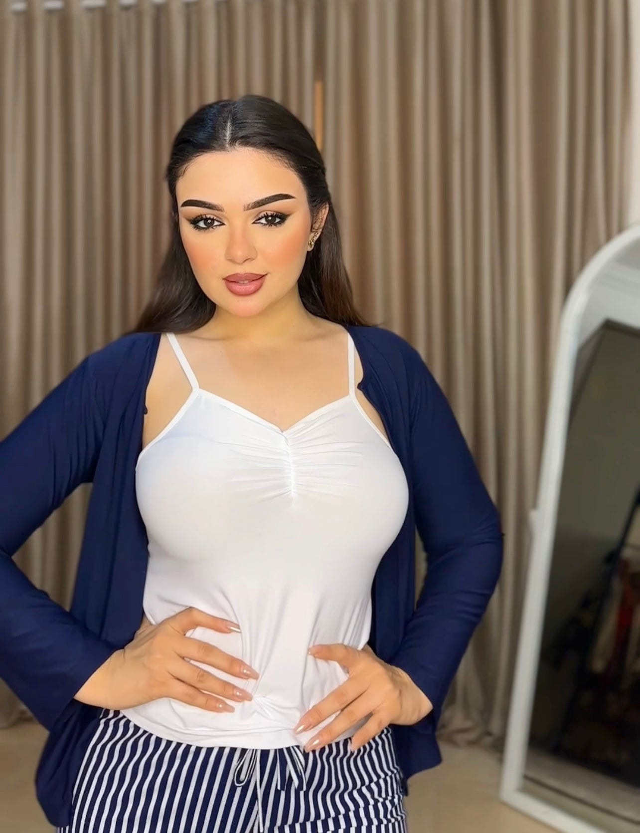 بيجامة قطن خطوط