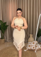 فستان بسكوته للبحر شراشيب