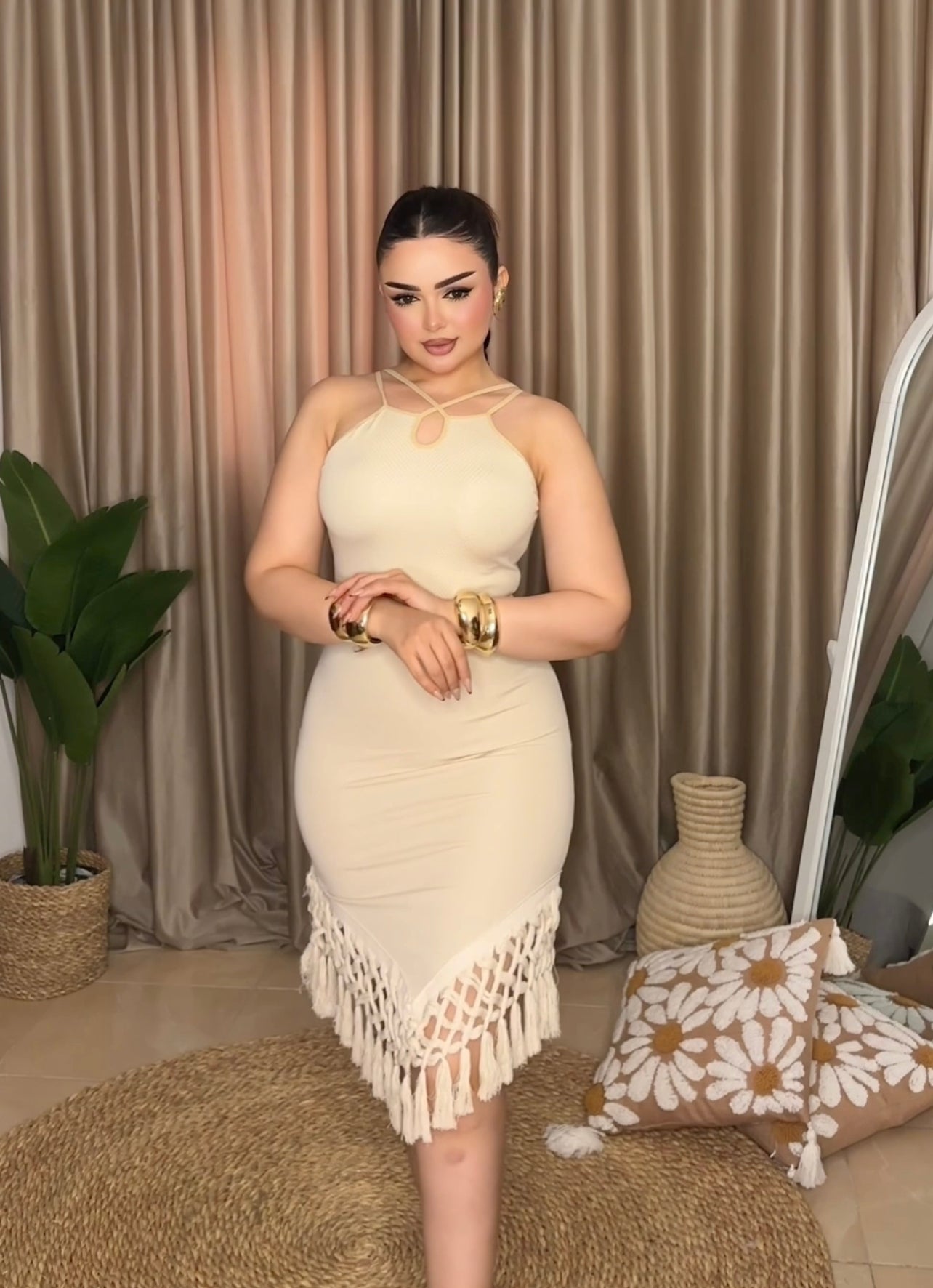 فستان بسكوته للبحر شراشيب