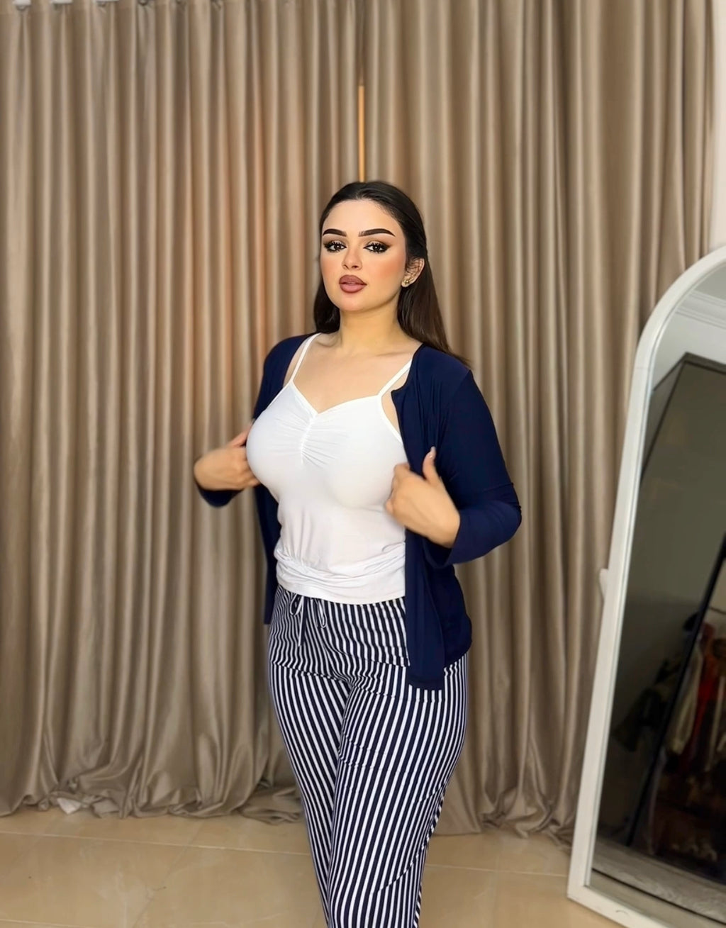 بيجامة قطن خطوط
