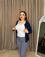 بيجامة قطن خطوط