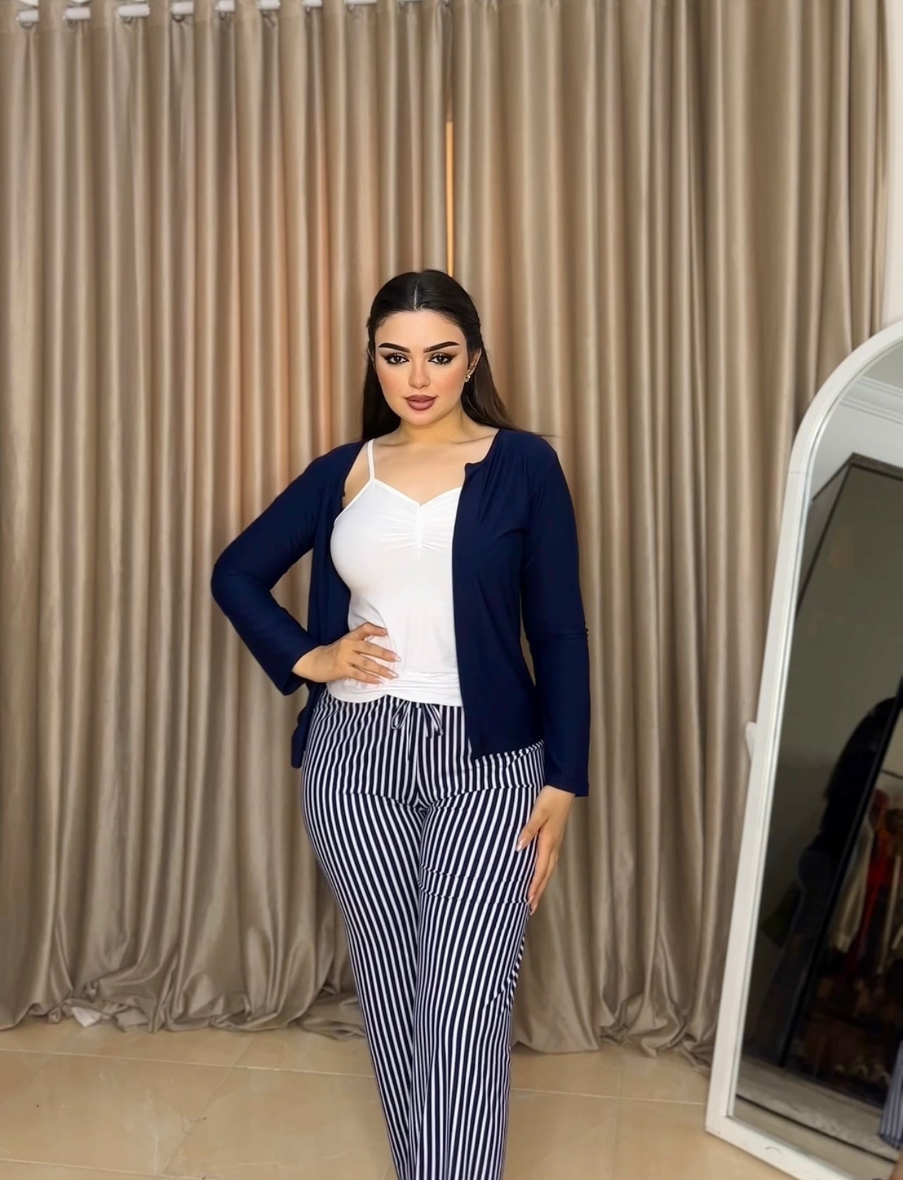 بيجامة قطن خطوط