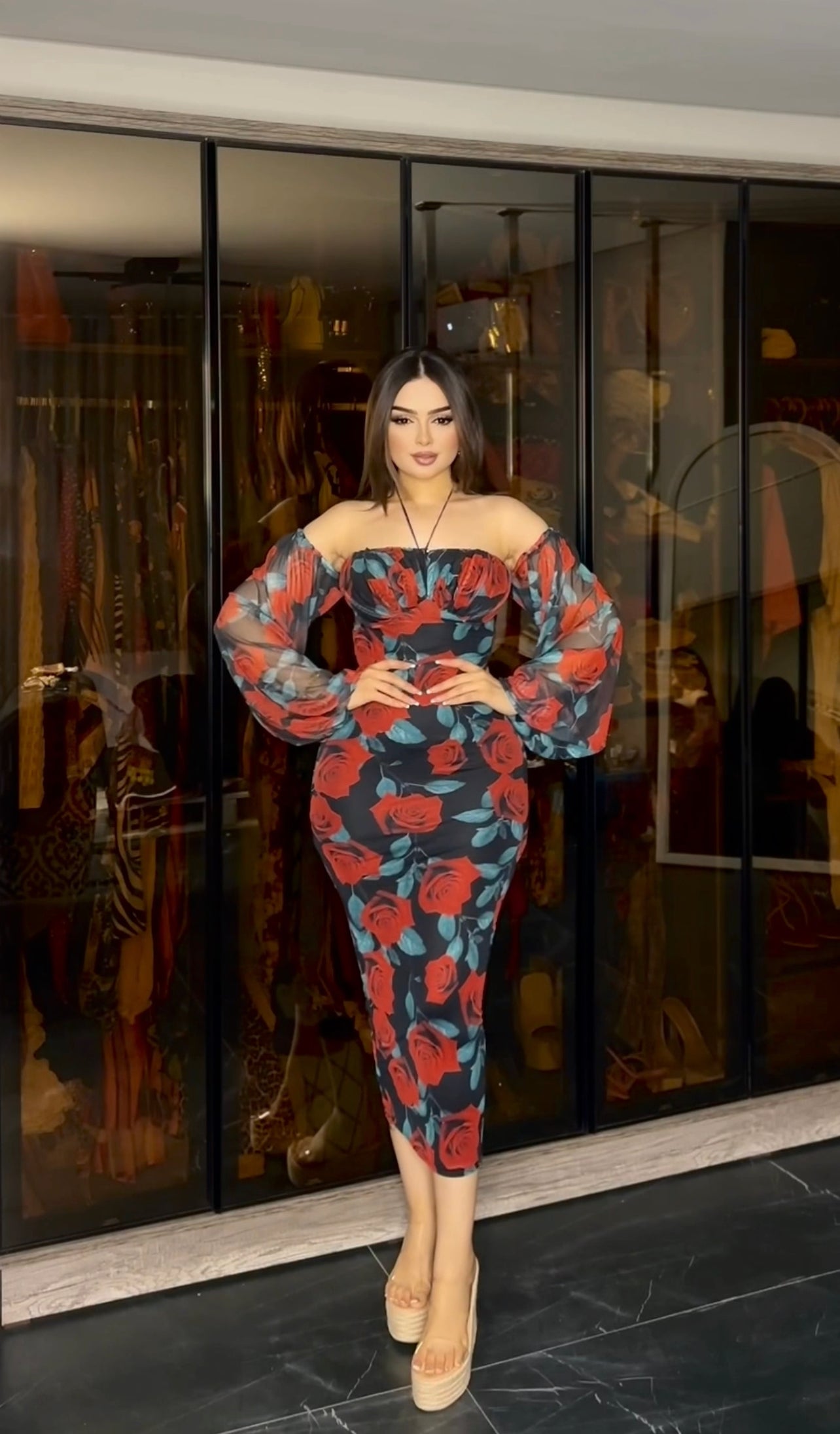 فستان ورد مشجر