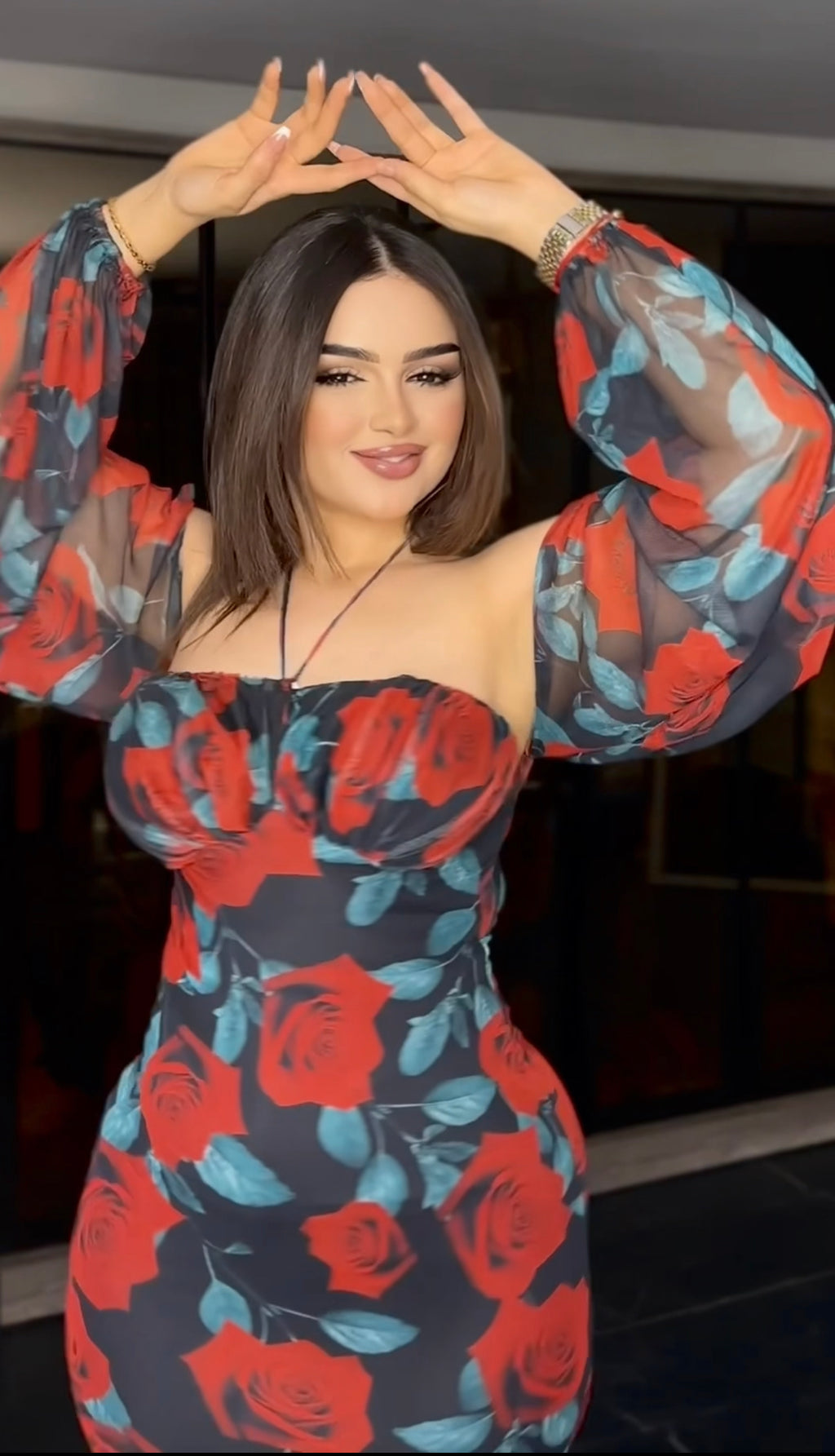 فستان ورد مشجر