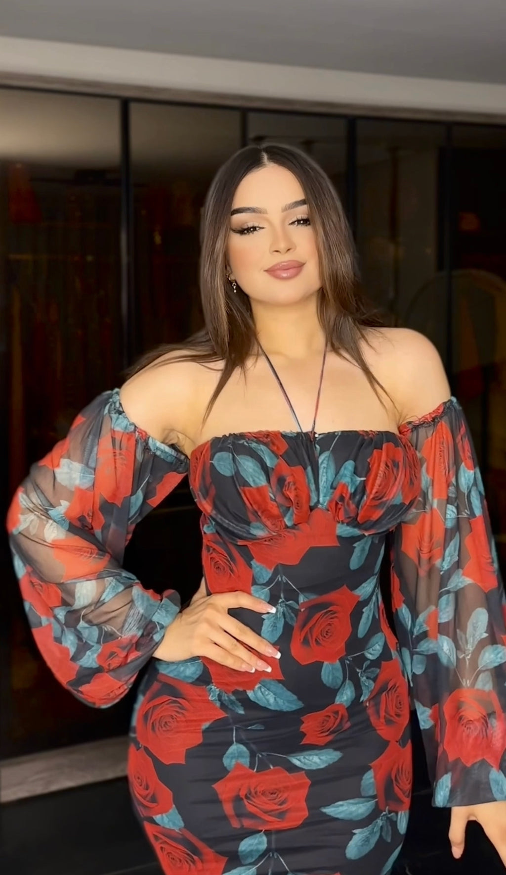 فستان ورد مشجر