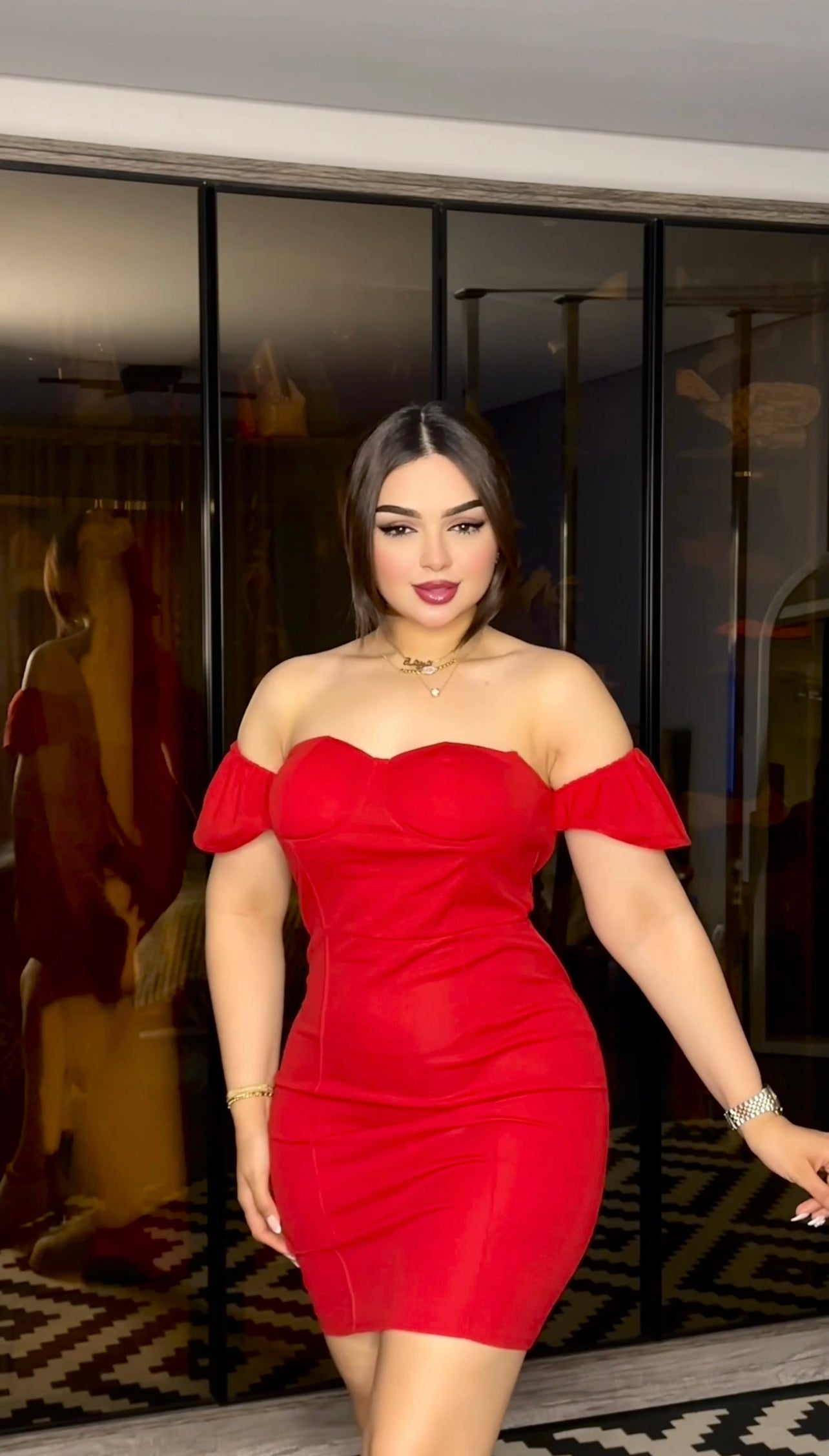 فستان كب مبطن قصير