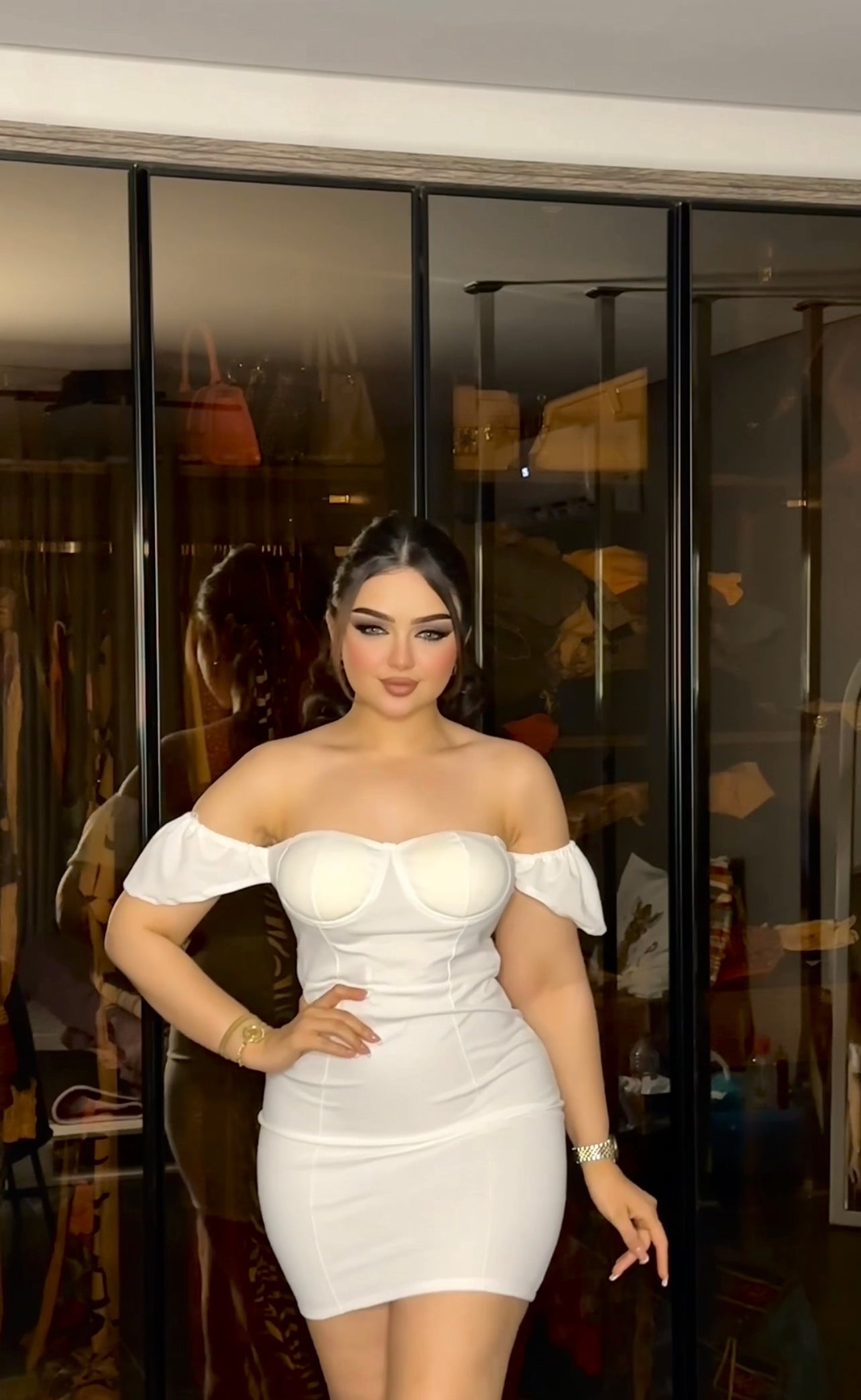 فستان كب مبطن قصير