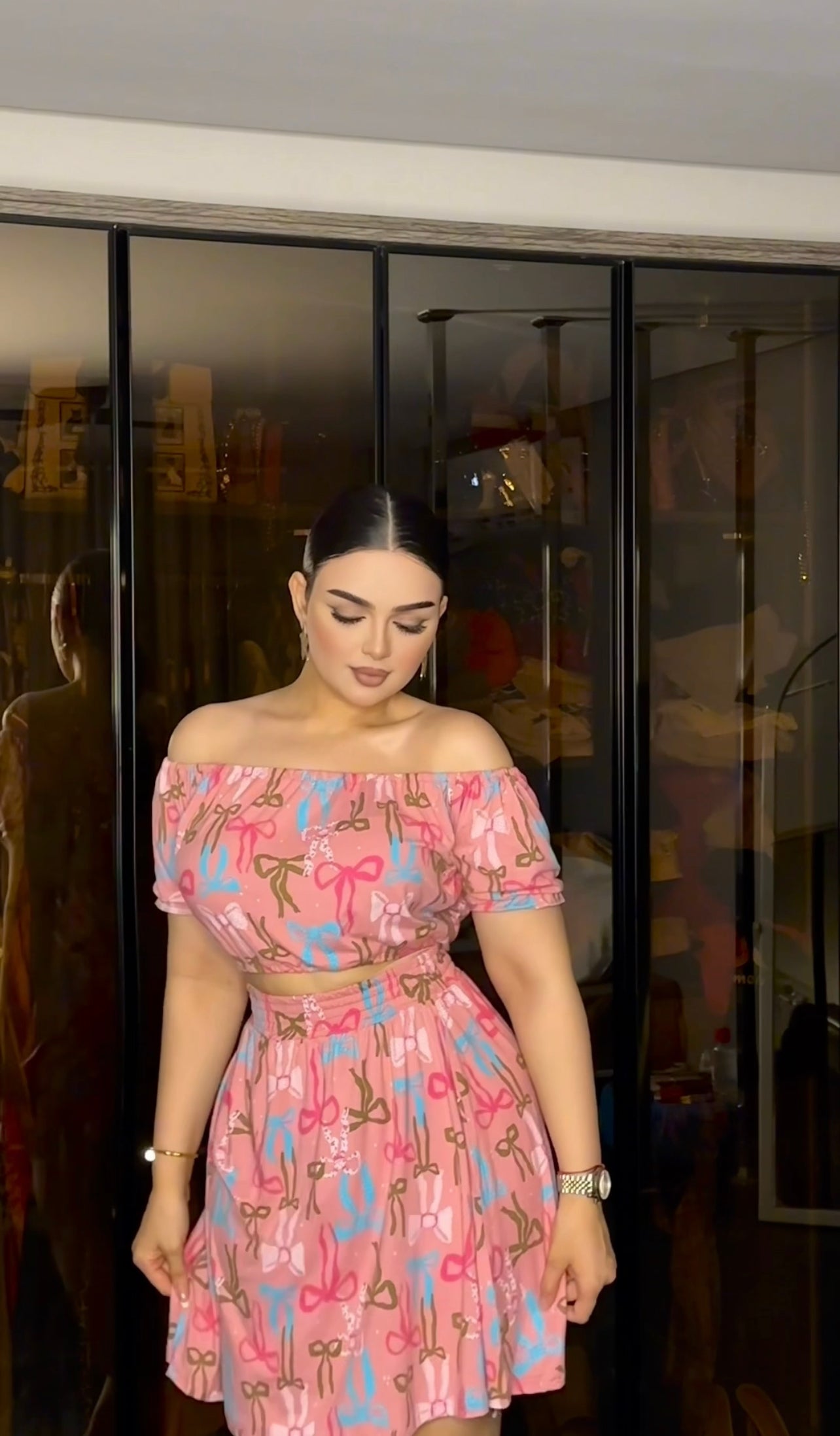 طقم جيبة فيونكة بينك