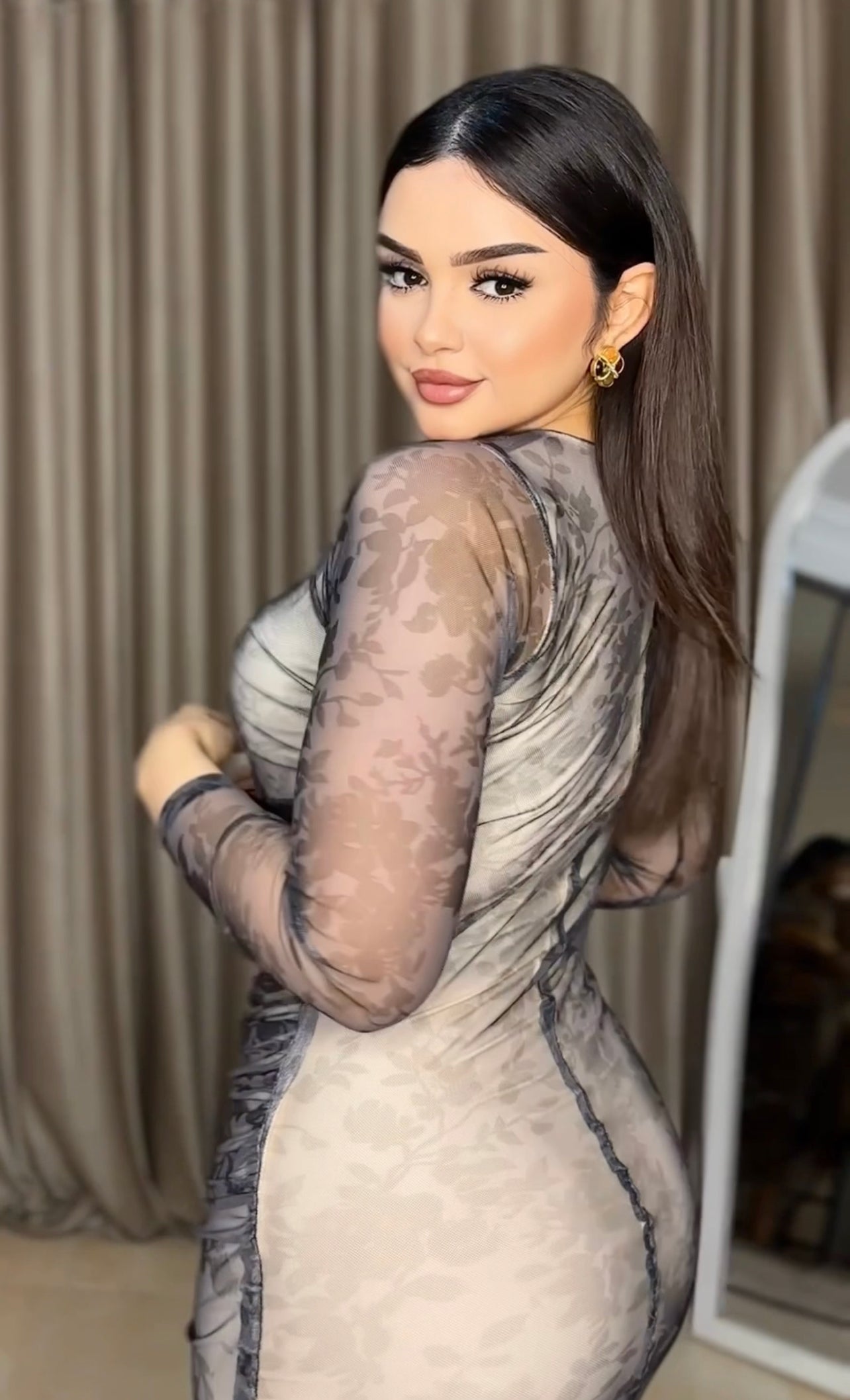 فستان تايجر رمادي