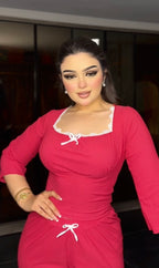 Fuchsia lace pajamas